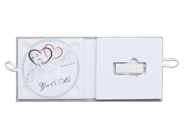 CD/USB Case 15x15 cm. Weiss, Grau